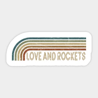 Love and Rockets Retro Stripes Sticker